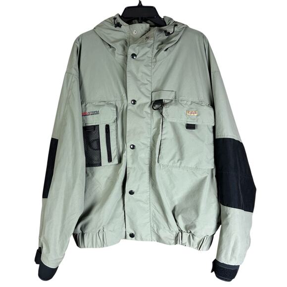 Redington Red Storm Jacket Men Size XL Green Waterproof Outdoor Hooded Rain Coat - Picture 1 of 13